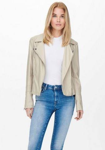 Only Women's synthetic leather jacket , Beige, Dames online kopen