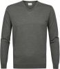 Profuomo Fijngebreide pullover van merino wol met V hals online kopen