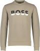Hugo Boss sweater beige geprint katoen ronde hals online kopen