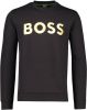 Hugo Boss Ontspannen fit sweatshirt in katoenmix met contrasterend logo 50482898 , Zwart, Heren online kopen