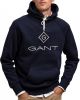 GANT Lock Up Casual Fit Hooded Sweatshirt marine, Effen online kopen