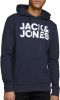 JACK & JONES ESSENTIALS hoodie JJECORP met logo marine/wit online kopen