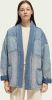 Scotch & Soda Doorgestikte jas van chambray in kimonostijl online kopen
