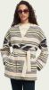 Scotch & Soda Ikat jacquard blanket wrap coat 167442 22 Pflm A31 , Beige, Dames online kopen