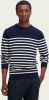 Scotch & Soda Blauw/wit Gestreepte Trui Striped Crewneck Pullover online kopen