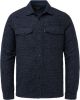 PME Legend gemêleerd slim fit overhemd met wol 5281 donkerblauw online kopen
