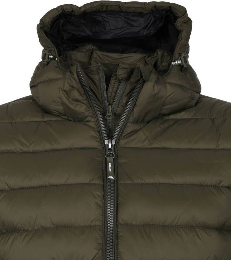 Superdry Winterjas fuji hooded classic puffer jacket dark moss(m5011201a gul ) online kopen