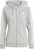 Adidas Essentials French Terry 3Stripes Full zip Dames Hoodies Grey Katoen Jersey online kopen