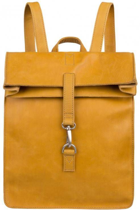 Cowboysbag 15,6 inch leren laptoptas Doral rugzak oker - Jassenshoponline.nl