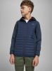 JACK & JONES JUNIOR gewatteerde tussenjas JJEMULTI donkerblauw/donkerrood online kopen