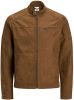 JACK & JONES ESSENTIALS imitatieleren tussenjas Rocky camel online kopen