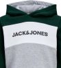 JACK & JONES JUNIOR hoodie JJELOGO met logo donkergroen/donkerblauw online kopen