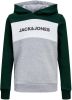 JACK & JONES JUNIOR hoodie JJELOGO met logo donkergroen/donkerblauw online kopen