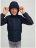 JACK & JONES JUNIOR gewatteerde tussenjas JJEMULTI donkerblauw/donkerrood online kopen