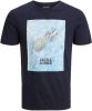 JACK & JONES regular fit T shirt JJBILLBOARD met printopdruk navy blazer online kopen