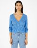 Object Blauwe Vest Cila L/s Knit Cardigan online kopen