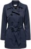 ONLY trenchcoat tussen ONLVALERIE met ceintuur donkerblauw online kopen