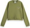 Scotch & Soda Groene Sweater Regular Fit Cropped Crewneck online kopen