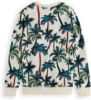 Scotch & Soda Printed sweatshirt offwhite palmtrees aop(171669 5732 ) online kopen