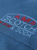 Scotch & Soda Gesneden genaaide paneel kunstwerk sweatshirt , Blauw, Heren online kopen