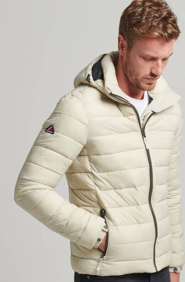 Superdry Winterjas fuji hooded classic puffer jacket pelican(m5011201a cq4 ) online kopen
