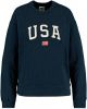 America Today Dames Sweater Met Ronde Hals En Usa Tekstopdruk Blauw online kopen