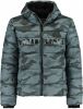 CoolCat Junior gewatteerde winterjas Jack met tekst army groen online kopen