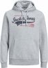 JACK & JONES ESSENTIALS hoodie JJELOGO met logo grijs online kopen