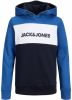 JACK & JONES JUNIOR hoodie JJELOGO met logo blauw/donkerblauw/wit online kopen