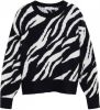 Mango gebreide trui met wol en zebraprint zwart/ wit online kopen