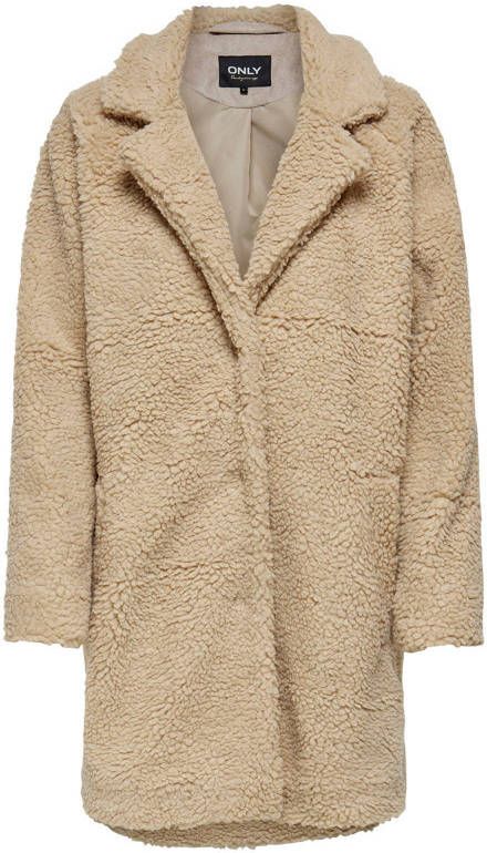 ONLY teddy coat ONLAURELIA beige online kopen
