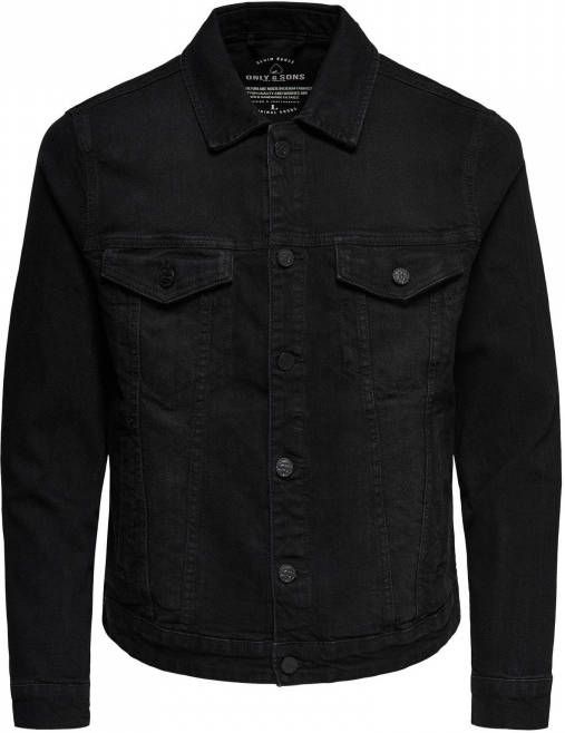 Only & Sons Men's Coin Denim Jacket Black Denim S Zwart online kopen
