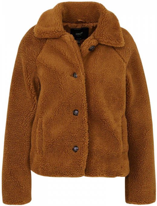 Only Emily teddy jacket , Bruin, Dames online kopen