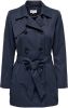 ONLY trenchcoat tussen ONLVALERIE met ceintuur donkerblauw online kopen