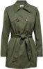 ONLY trenchcoat tussen ONLVALERIE met ceintuur donkergroen online kopen