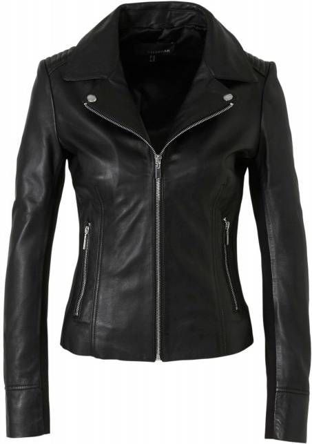 Studio AR by ARMA Kendall bikerjack van schapenleer met inzet van jersey -  Jassenshoponline.nl