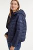 Tommy Jeans gewatteerde jas TJW QUILTED TAPE HOODED JACKET met logo donkerblauw online kopen