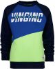 Vingino sweater Naoki met logo neon geel/donkerblauw online kopen