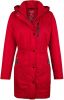 MONA Lange jas met doorgestikte capuchon Rood/Zwart online kopen